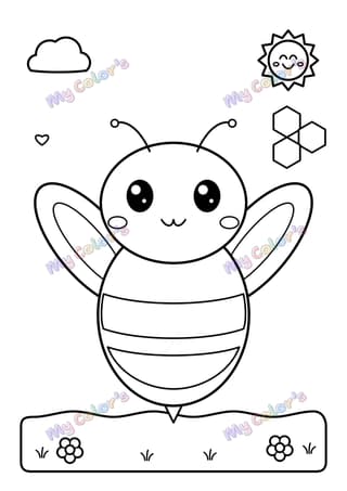 Coloriage L’abeille butineuse à imprimer