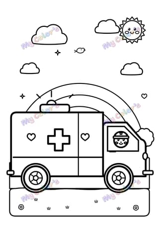 Coloriage L’ambulance à imprimer