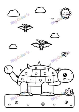 Coloriage L’ankylosaure et sa massue à imprimer