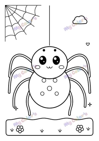 Coloriage L’araignée mignonne à imprimer
