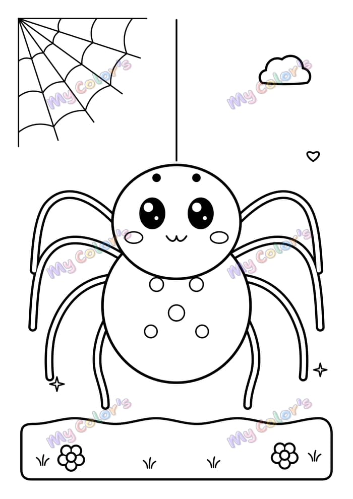 Coloriage L’araignée mignonne à imprimer