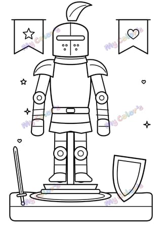 Coloriage L’armure à décorer à imprimer
