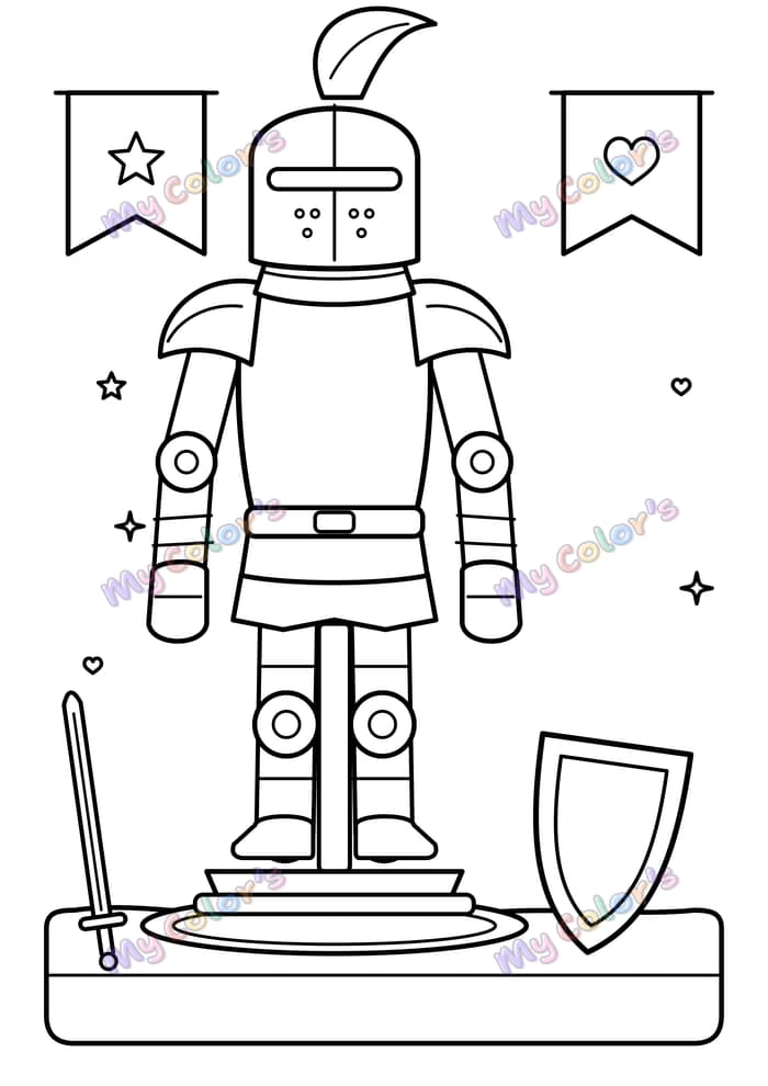 Coloriage L’armure à décorer à imprimer
