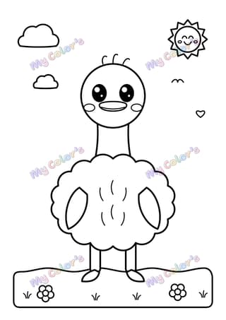 Coloriage L’autruche au long cou à imprimer