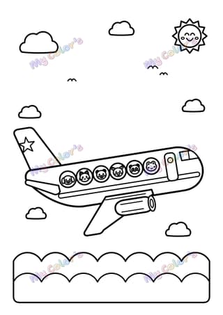 Coloriage L’avion de ligne à imprimer