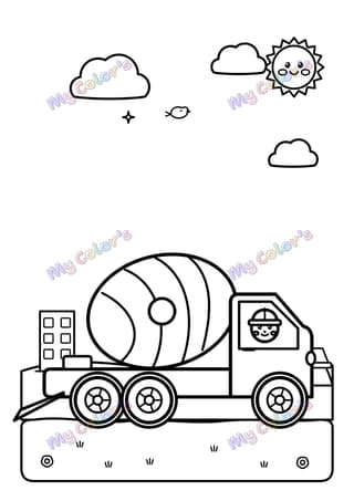 Coloriage La bétonnière à imprimer