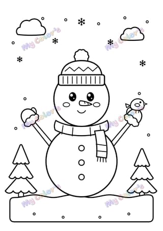 Coloriage Le bonhomme de neige à imprimer