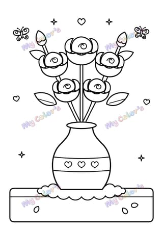 Coloriage Le bouquet de roses à imprimer
