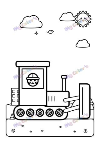 Coloriage Le bulldozer à imprimer