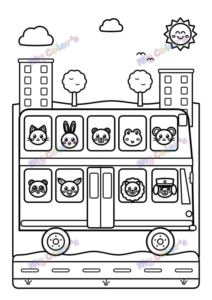 Coloriage Le bus à impériale à imprimer
