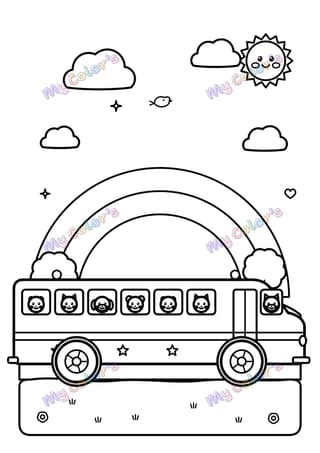 Coloriage Le bus scolaire à imprimer