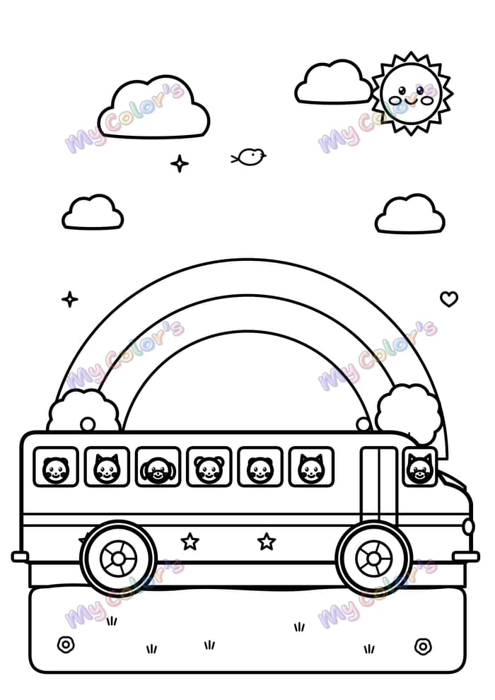 Coloriage Le bus scolaire à imprimer
