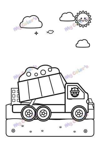 Coloriage Le camion-benne à imprimer