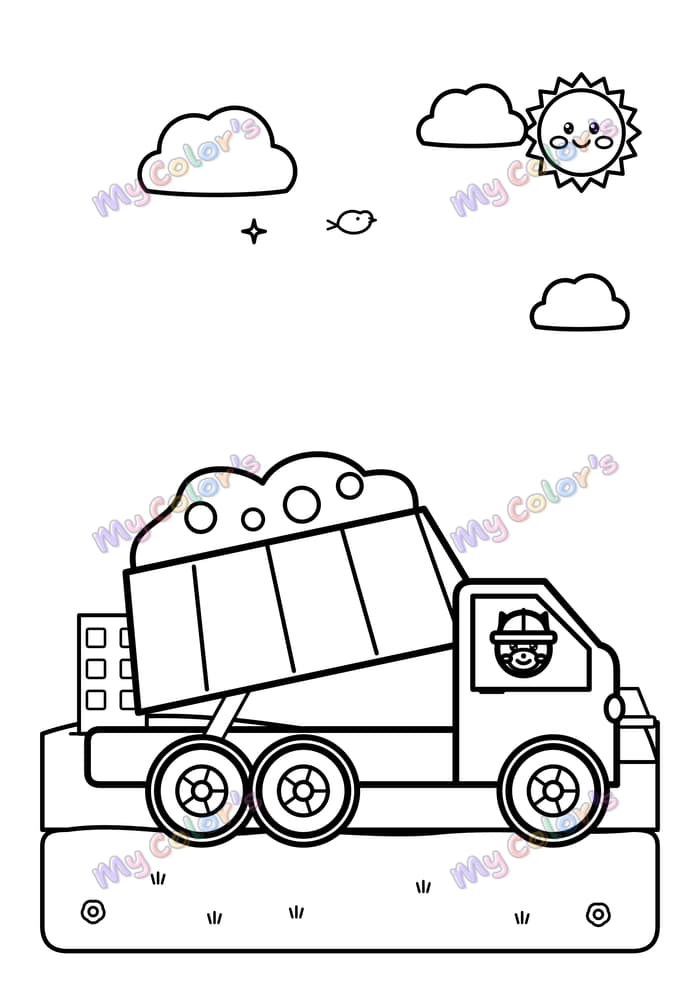 Coloriage Le camion-benne à imprimer