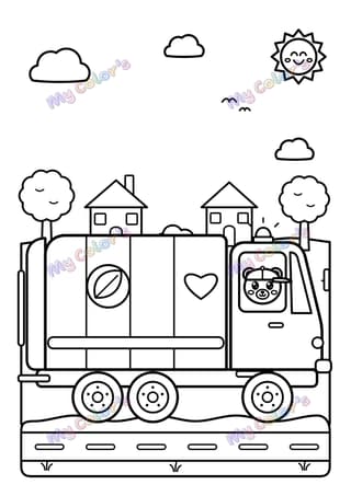 Coloriage Le camion poubelle à imprimer