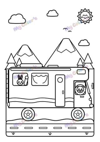 Coloriage Le camping-car à imprimer