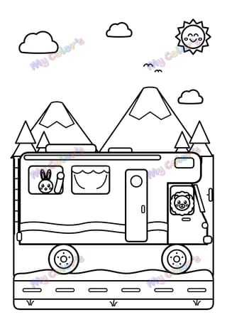 Coloriage Le camping-car à imprimer
