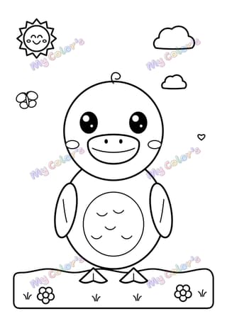 Coloriage Le canard souriant à imprimer