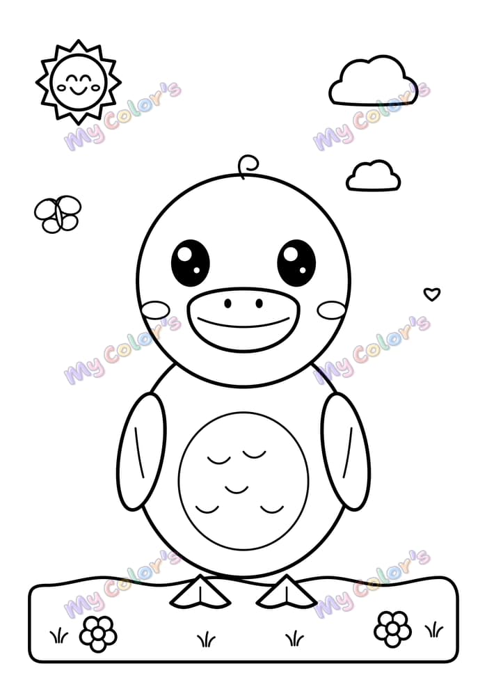 Coloriage Le canard souriant à imprimer