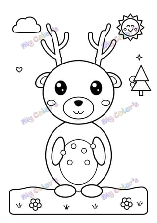 Coloriage Le cerf aux grands bois à imprimer