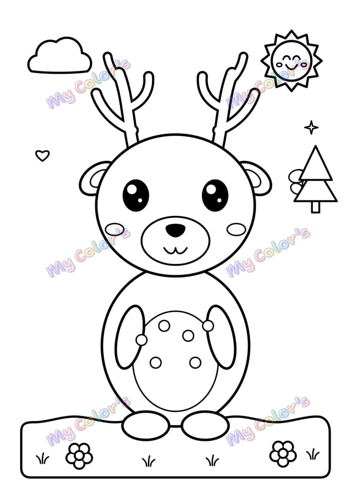 Coloriage Le cerf aux grands bois à imprimer