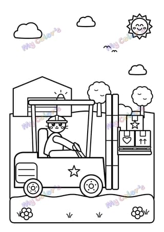 Coloriage Le chariot élévateur à imprimer