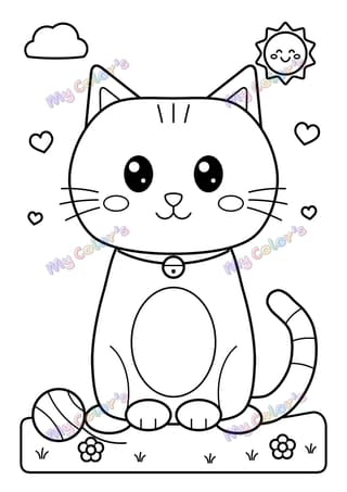 Coloriage Chat tout doux à imprimer