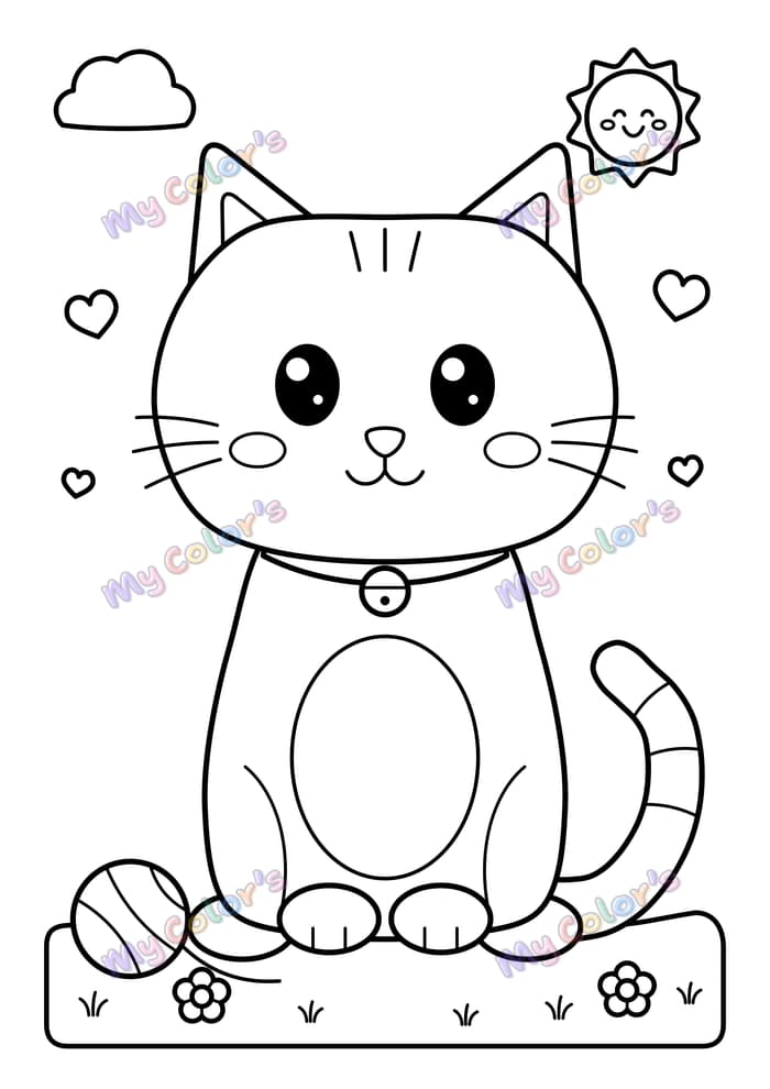 Coloriage Chat tout doux à imprimer