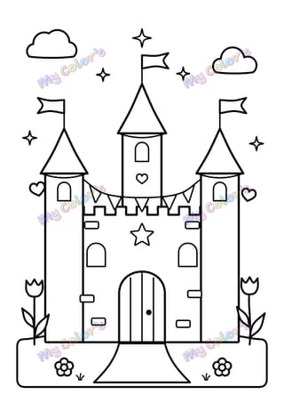 Coloriage Le château enchanté à imprimer