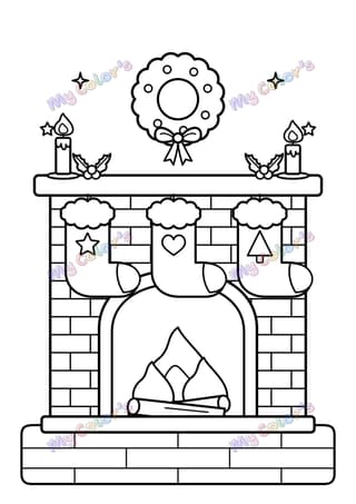 Coloriage Les chaussettes de Noël à imprimer