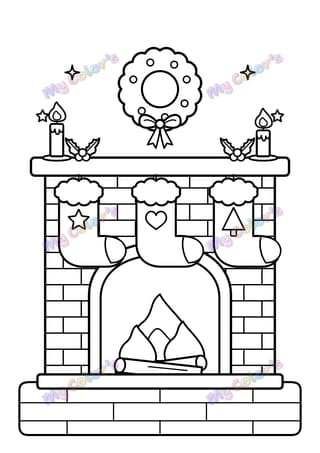 Coloriage Les chaussettes de Noël à imprimer