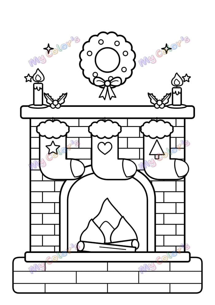 Coloriage Les chaussettes de Noël à imprimer