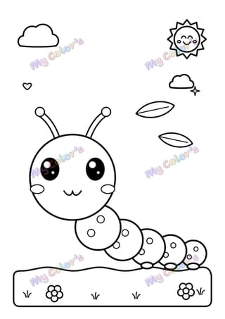 Coloriage La chenille rigolote à imprimer