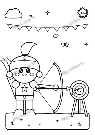 Coloriage Le chevalier archer à imprimer