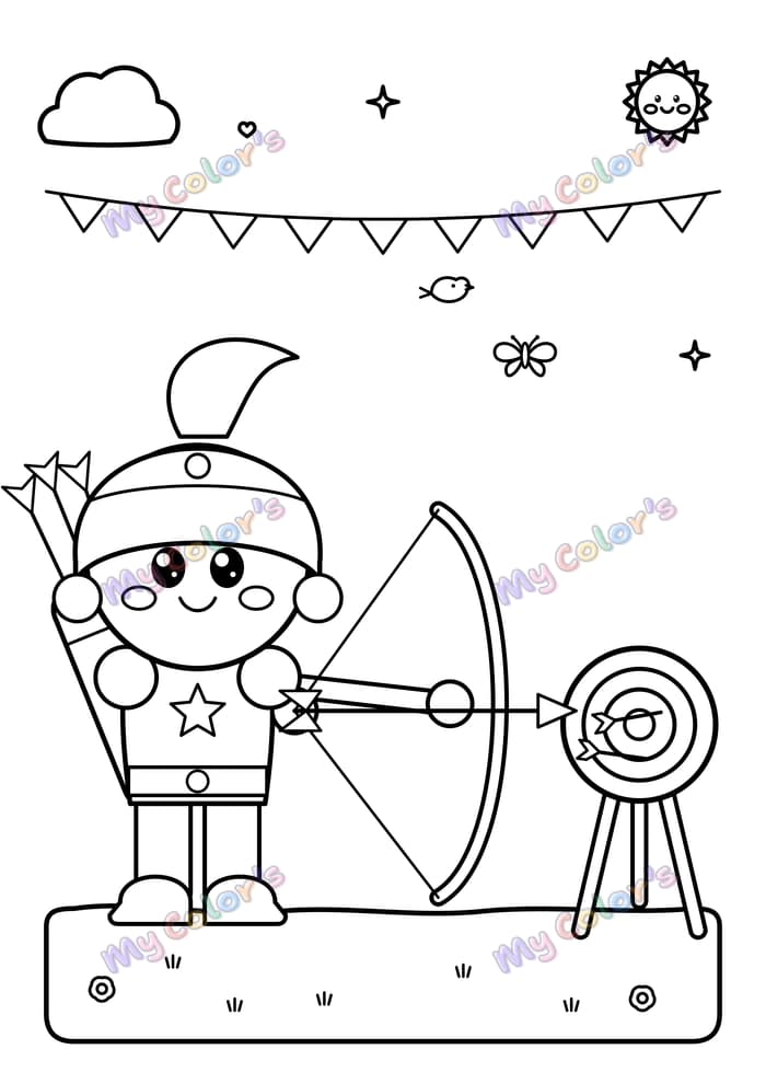 Coloriage Le chevalier archer à imprimer