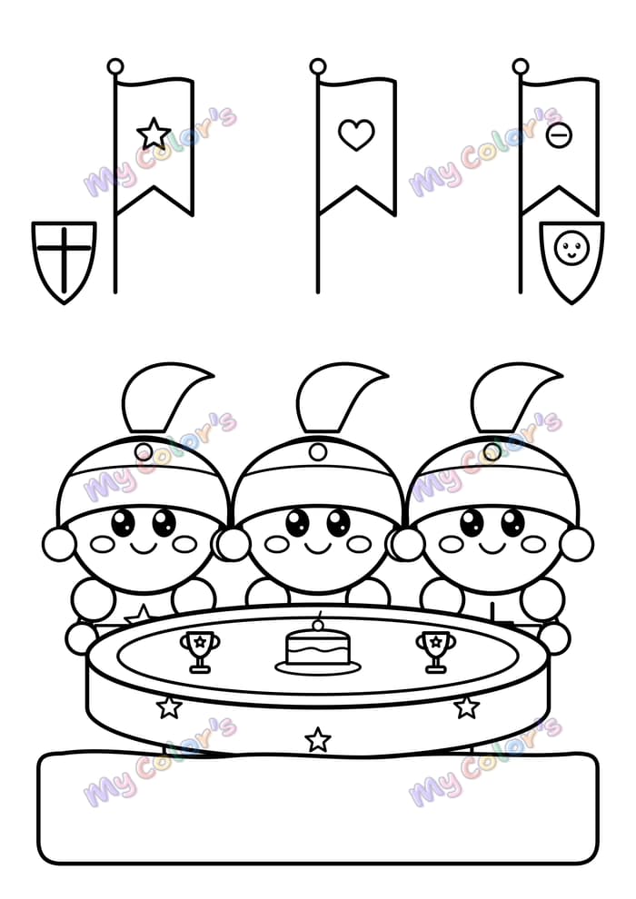 Coloriage Les chevaliers de la table ronde à imprimer