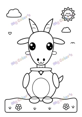 Coloriage La chèvre à clochette à imprimer