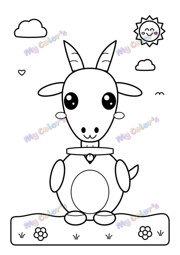 Coloriage La chèvre à clochette à imprimer