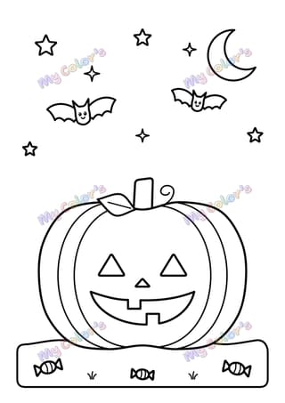 Coloriage La citrouille d’Halloween à imprimer