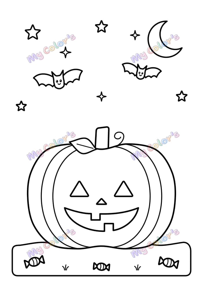 Coloriage La citrouille d’Halloween à imprimer