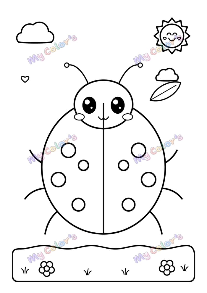 Coloriage La coccinelle à pois à imprimer