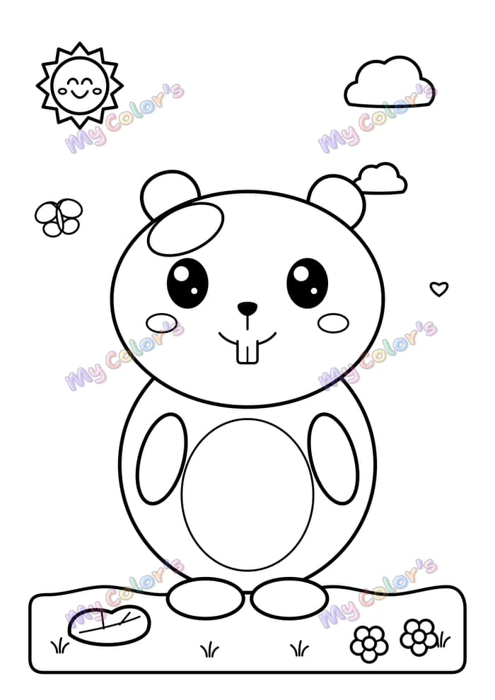 Coloriage Le cochon d’Inde à imprimer