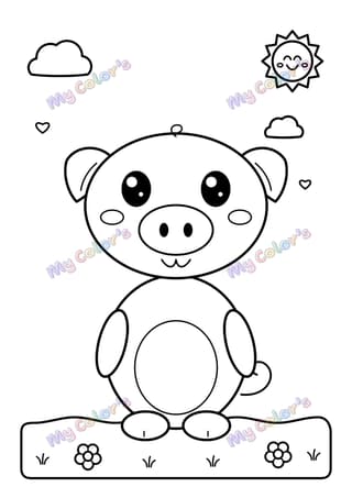 Coloriage Le petit cochon à imprimer