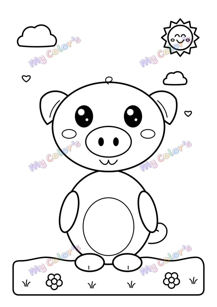 Coloriage Le petit cochon à imprimer