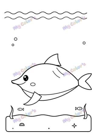 Coloriage Le dauphin joyeux à imprimer