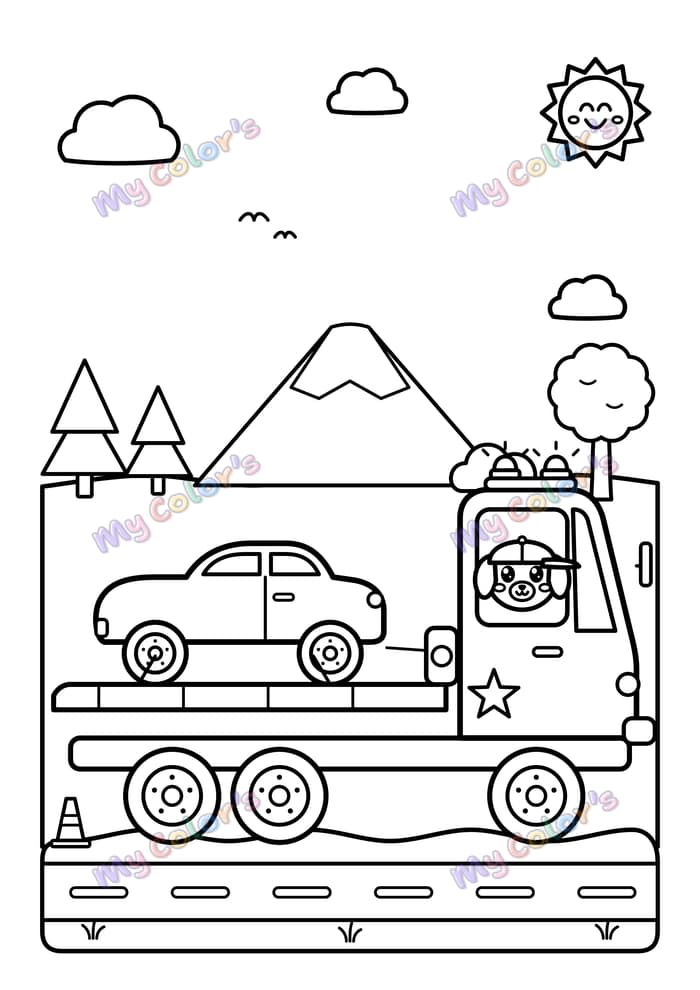 Coloriage La dépanneuse à imprimer