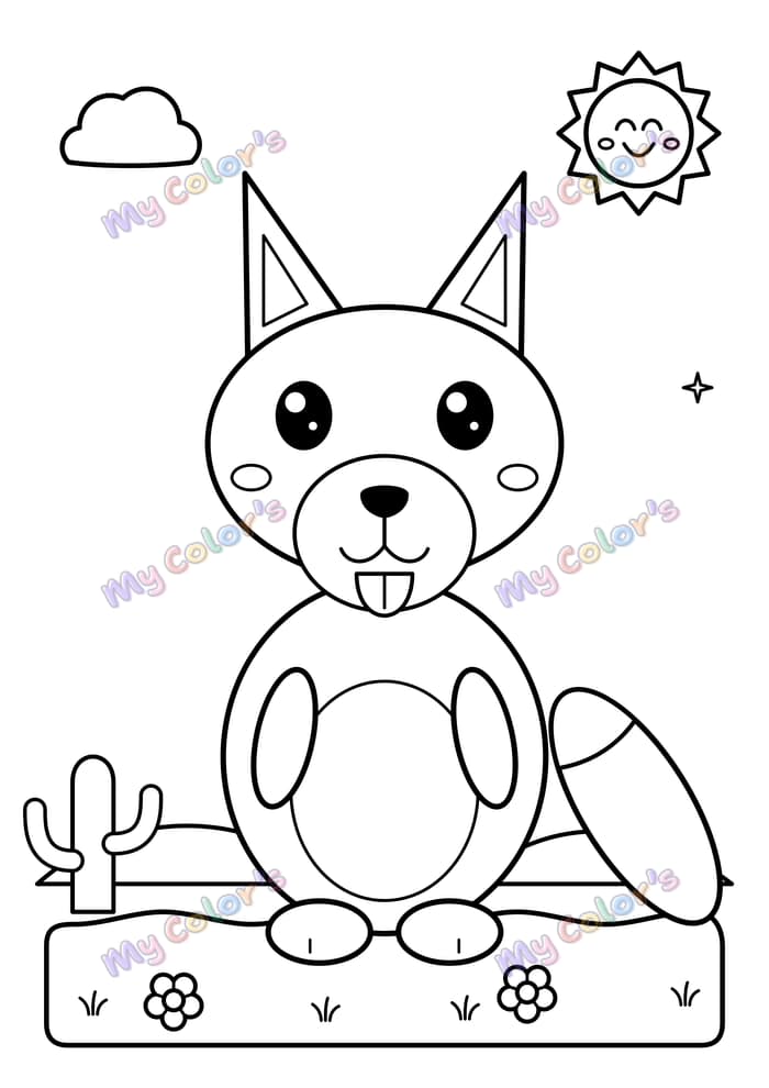 Coloriage Le dingo du désert à imprimer