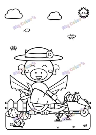 Coloriage Le dragon jardinier à imprimer