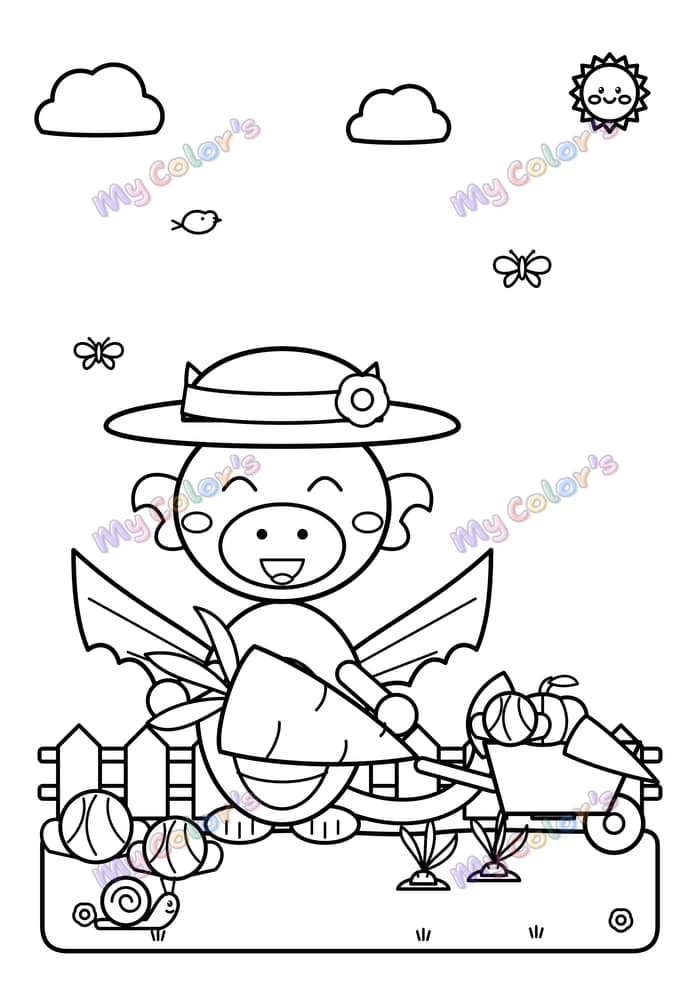 Coloriage Le dragon jardinier à imprimer