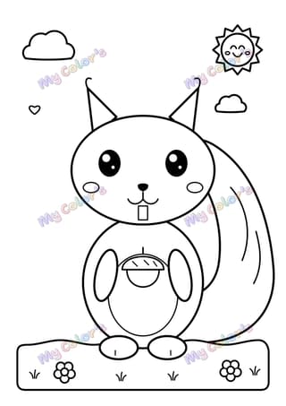 Coloriage L’écureuil et son gland à imprimer